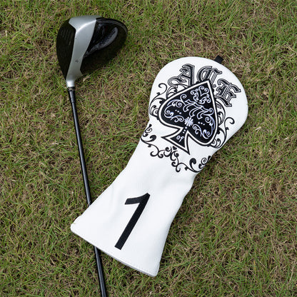 Spade Ace ♠ Golf Club Wood Headcover Set (Driver, Fairway, Utiliy/Hybrid)