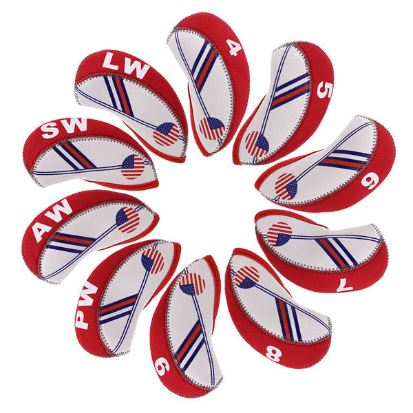 USA Flag Neoprene Iron Head Cover Set-Craftsman Golf