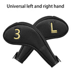 Black Fabric Zipper Iron Headcover 11PCS