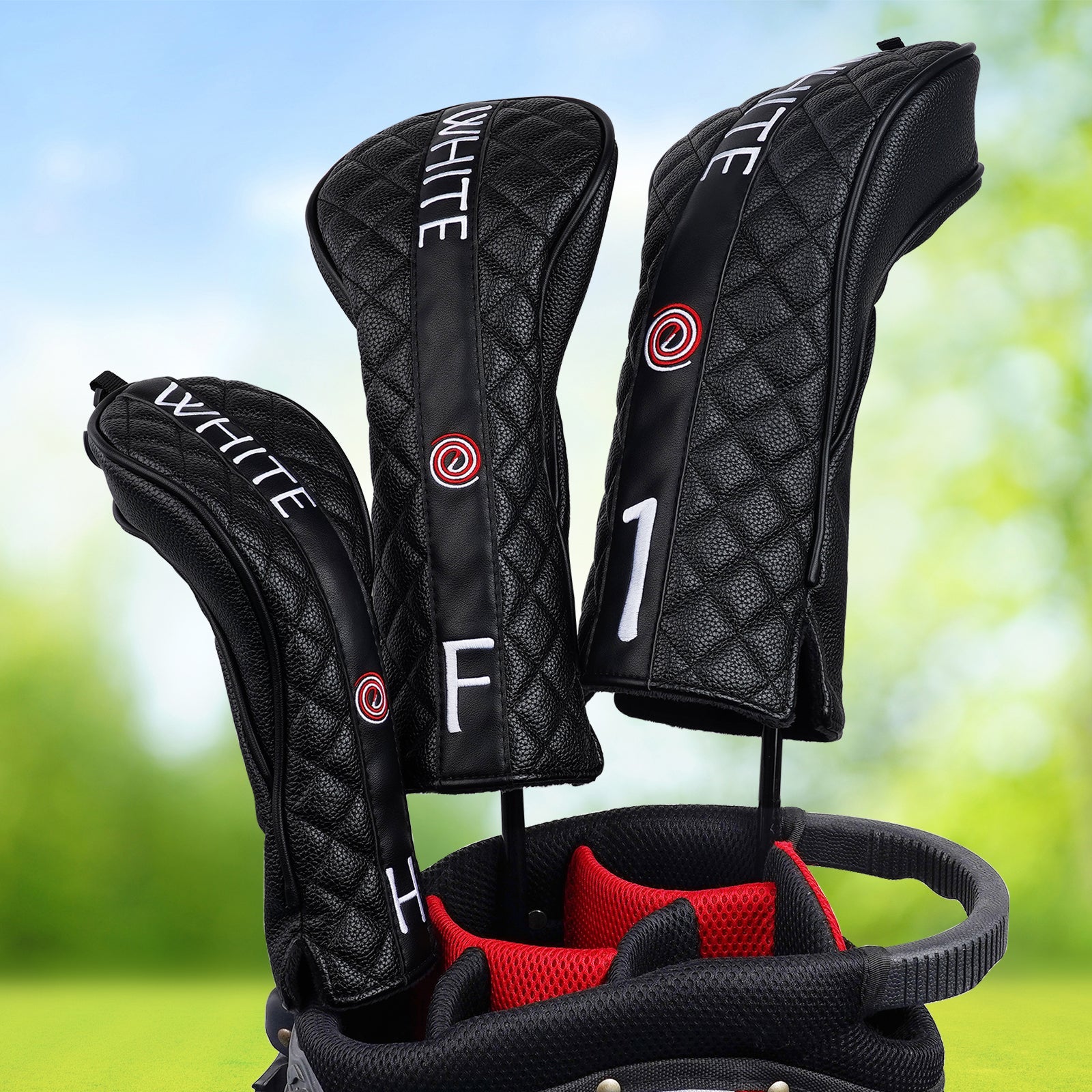 White Vortex Driver Head Cover Set