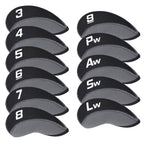 Black Neoprene Iron Head Covers Set 11pcs（3-9, Pw, Aw, Sw, Lw）