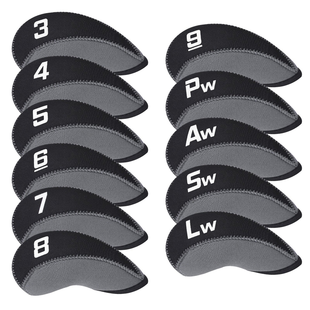 Black Neoprene Iron Covers Set 11pcs（3-9, Pw, Aw, Sw, Lw）