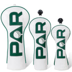 White PU PAR Golf Head Cover Set
