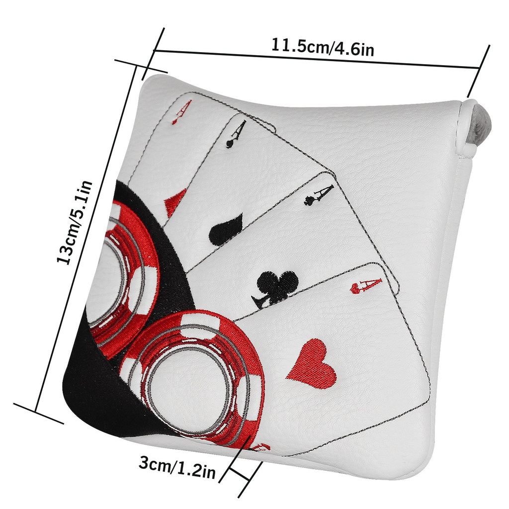 Chips and Four Aces Poker Mallet Putter Head Cover-CraftsmanGolf