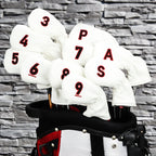 White Embroidery Numbers Iron Headcover set 10Pcs