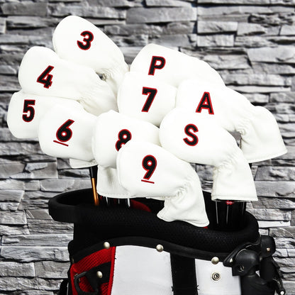 White Embroidery Numbers Iron Headcover set 10Pcs