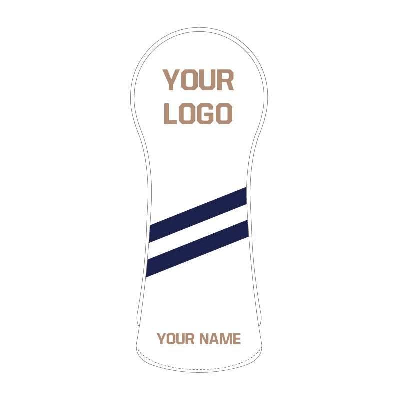 Personalized Diagonal Stripes Wood Head Covers With Your Logo - Craftsman Golf