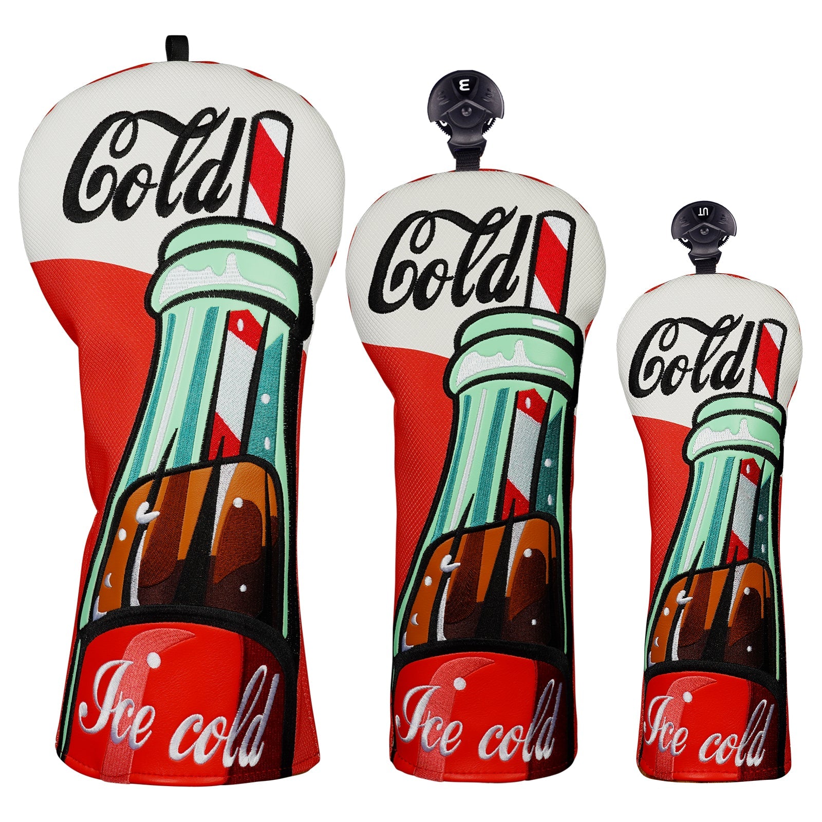 Red Coke Golf Headcover Set