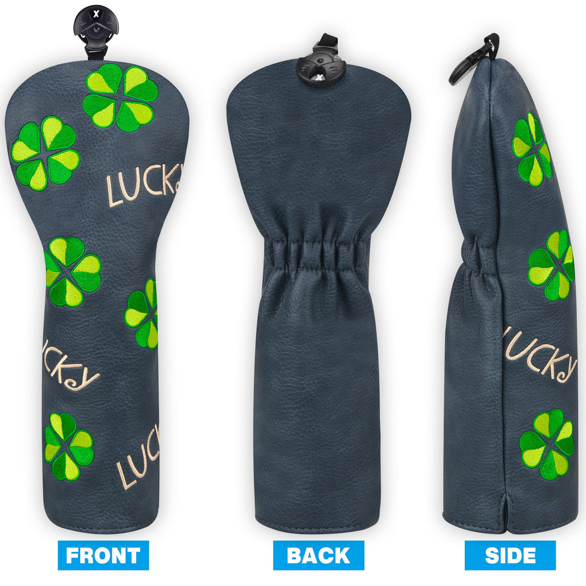Dark Blue PU lucky Golf Head Cover Set