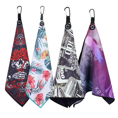 High Quality Magnetic Golf Towel Different Shape Microfiber Waffle Golf Towels Magnet Golf Towel