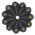 Black Embroidery Iron Headcover Set 11pcs