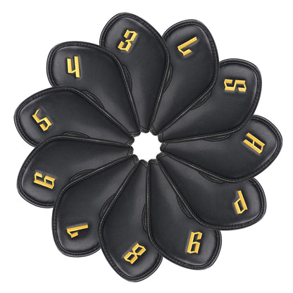 Black Embroidery Iron Headcover Set 11pcs