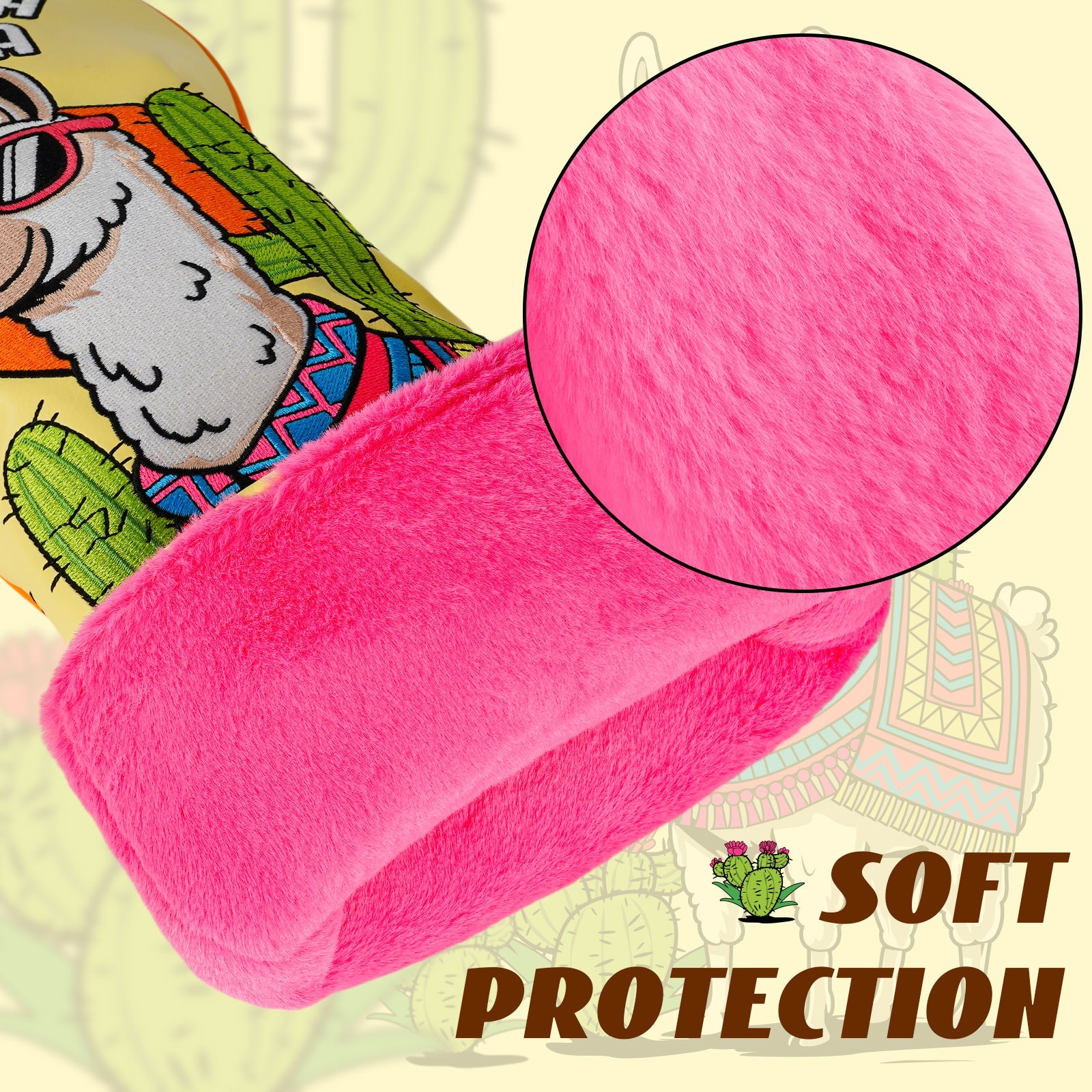 Llama Cactus Embroidery Driver Head Cover