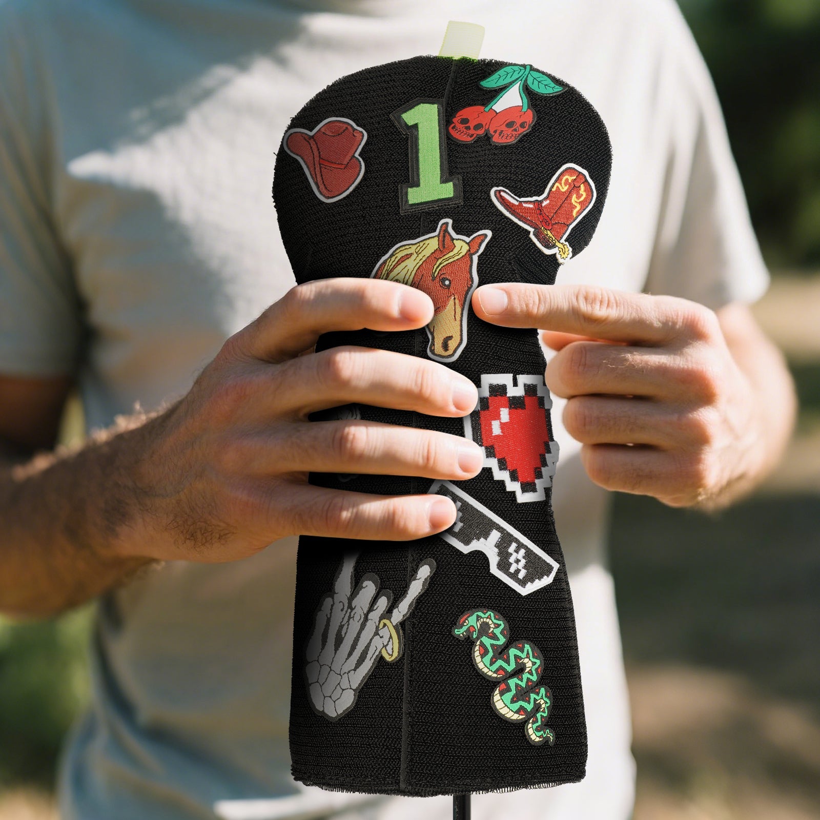 Hook-and-loop Embroidered Patches Driver Head Cover