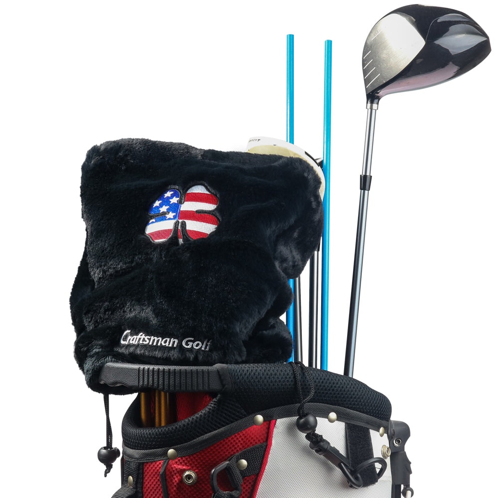 Black USA Style Lucky Clover Stuffed Iron Bag