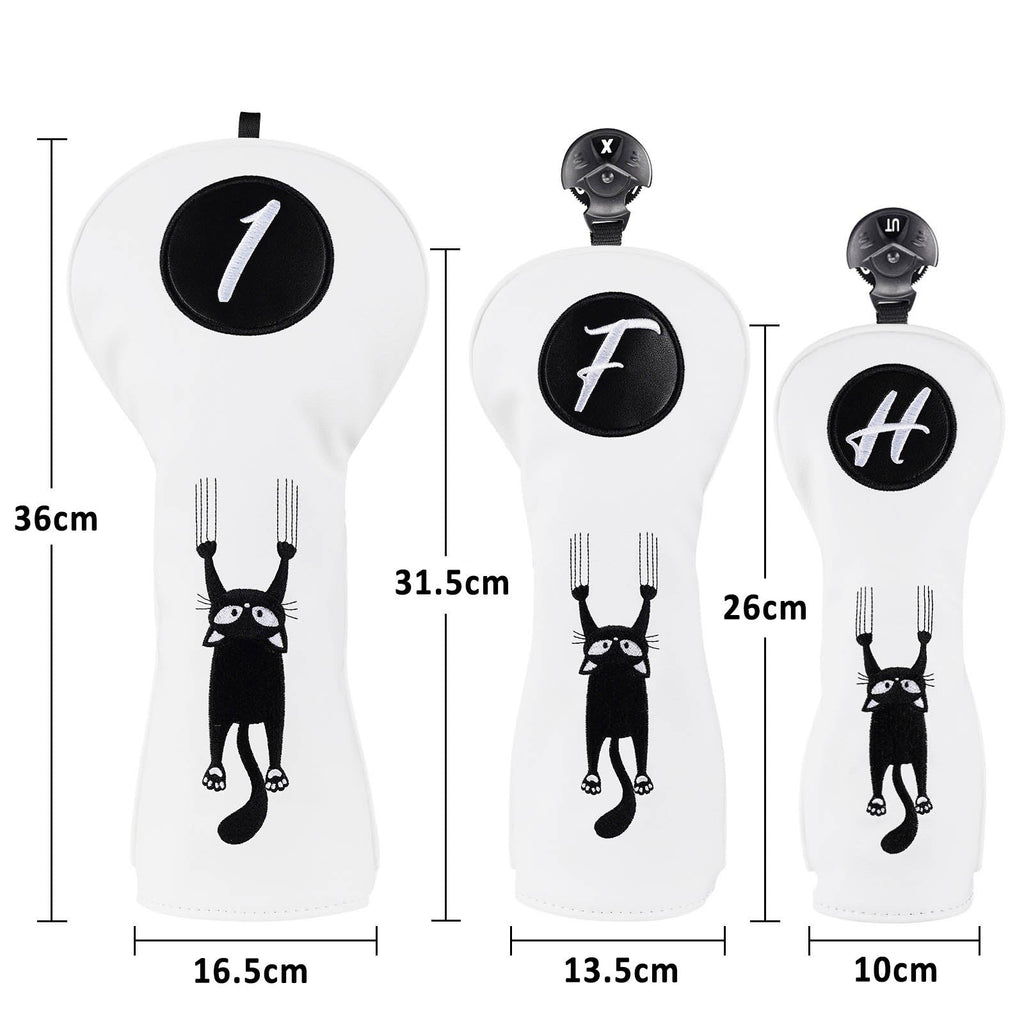 White Cat on the Wall Mallet Putter Driver Head Cover