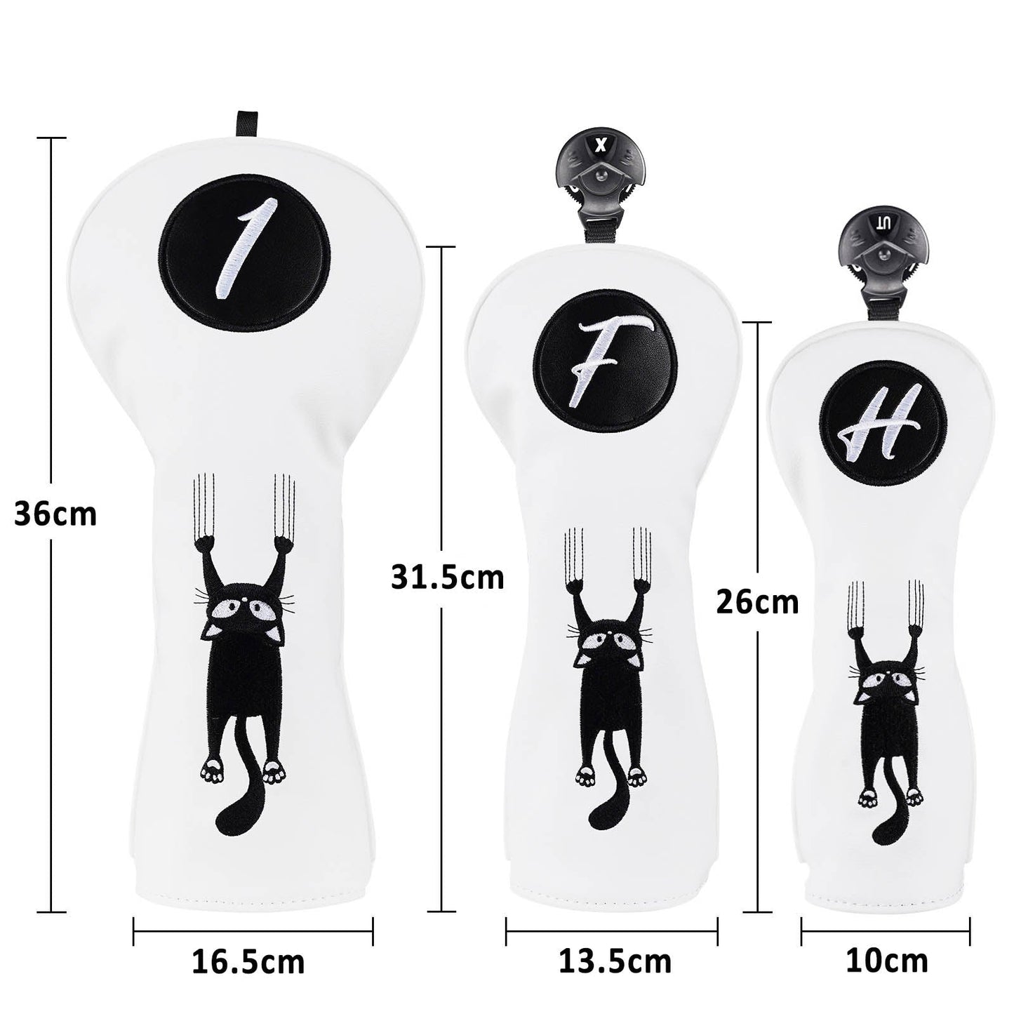 White Cat on the Wall Mallet Putter Driver Head Cover