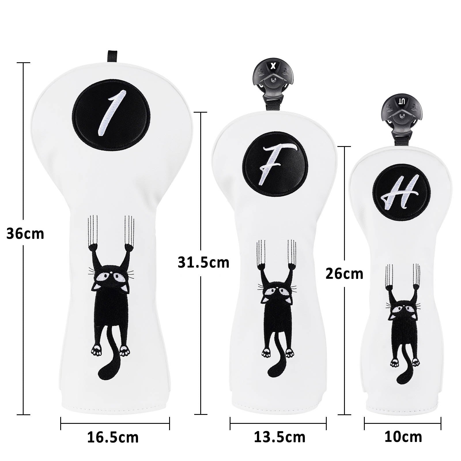 White Cat on the Wall Mallet Putter Driver Head Cover