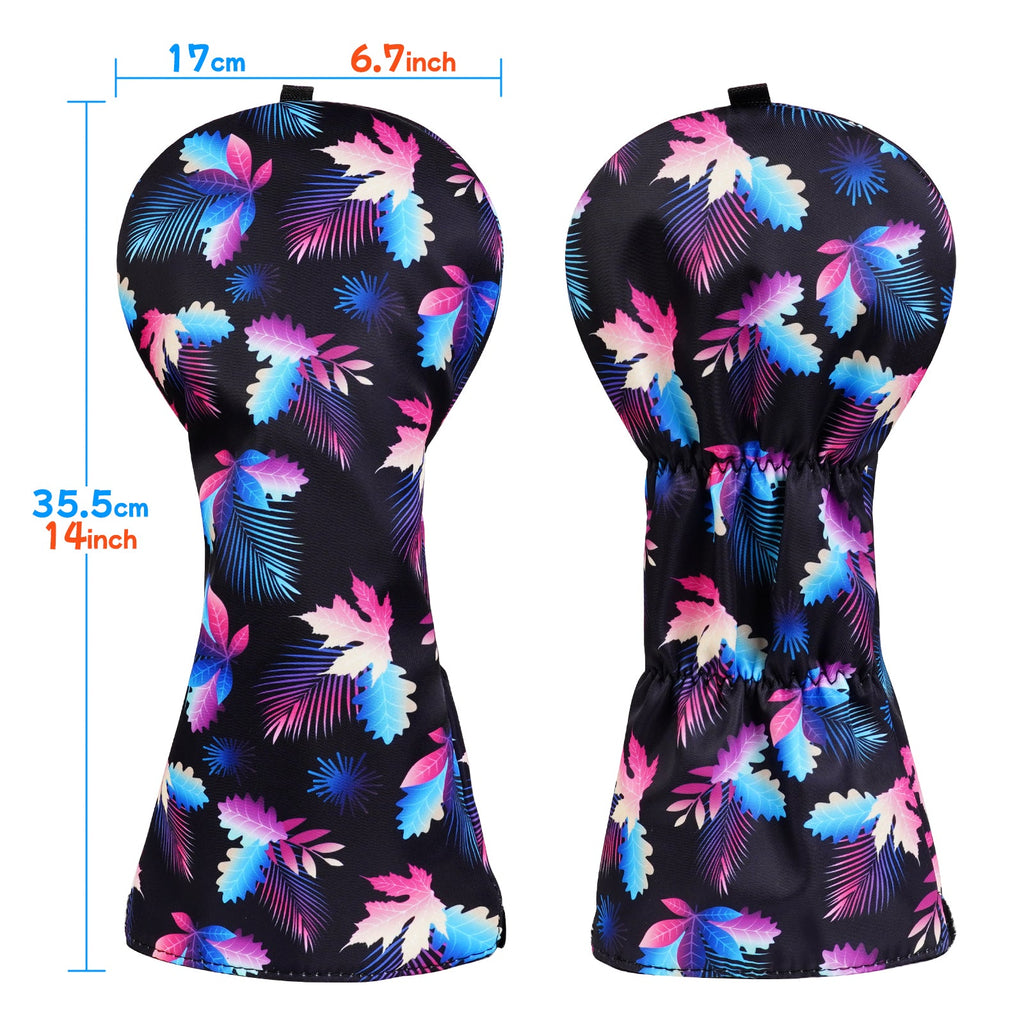 Maple Leaves Floral Canva Golf Head Cover Set