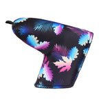 Maple Leaves Floral Black Blade Putter Cover