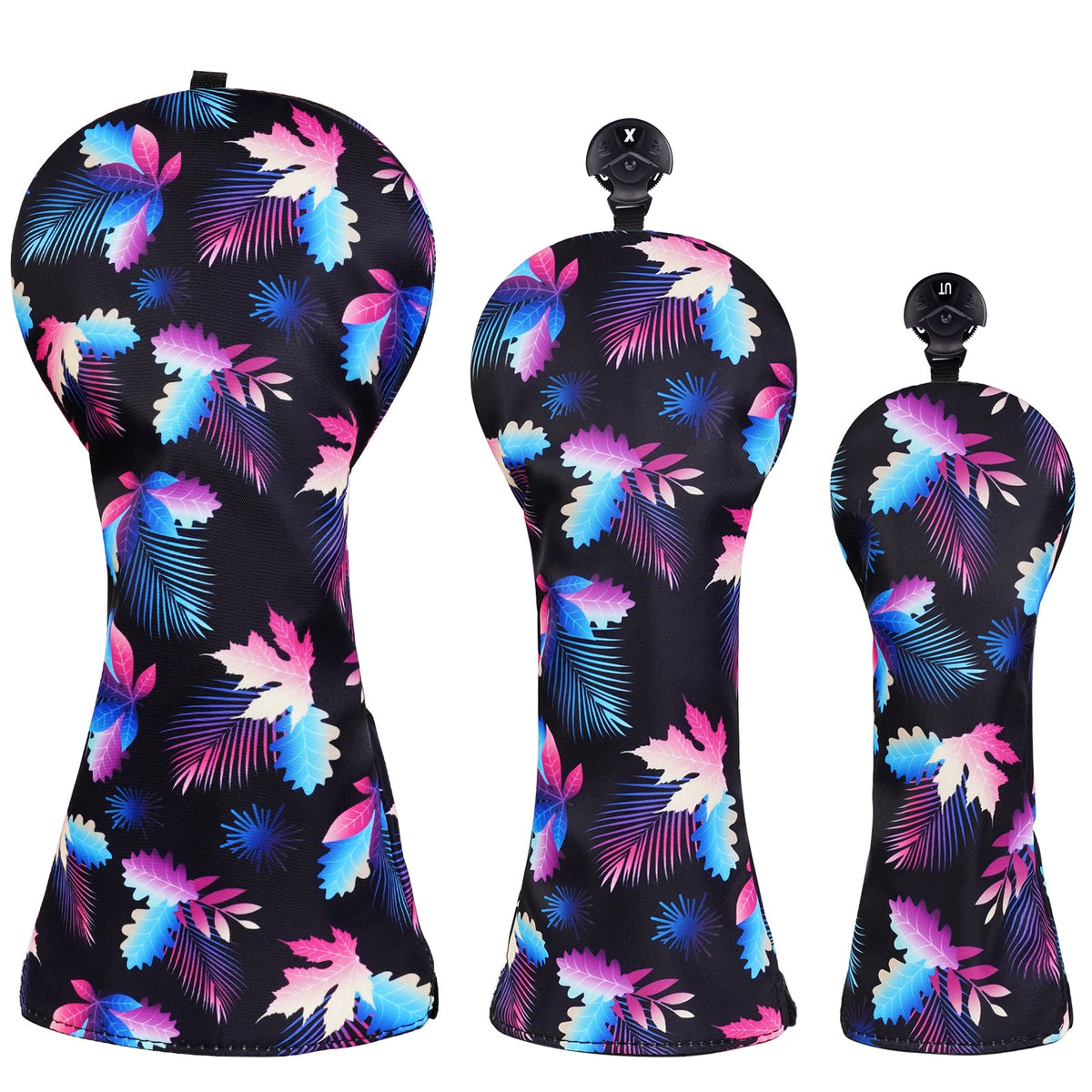 Maple Leaves Floral Canva Golf Head Cover Set