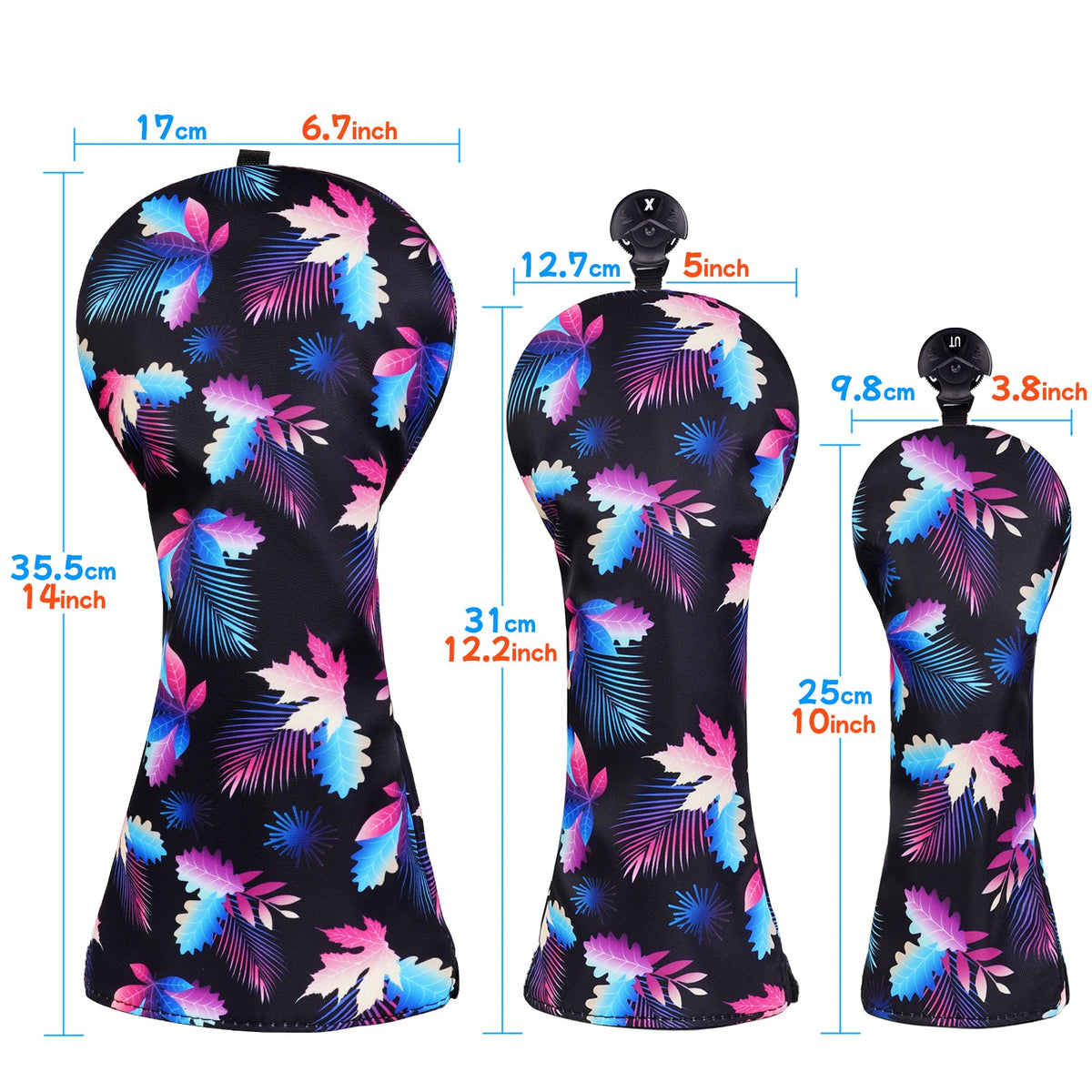 Maple Leaves Floral Canva Golf Head Cover Set