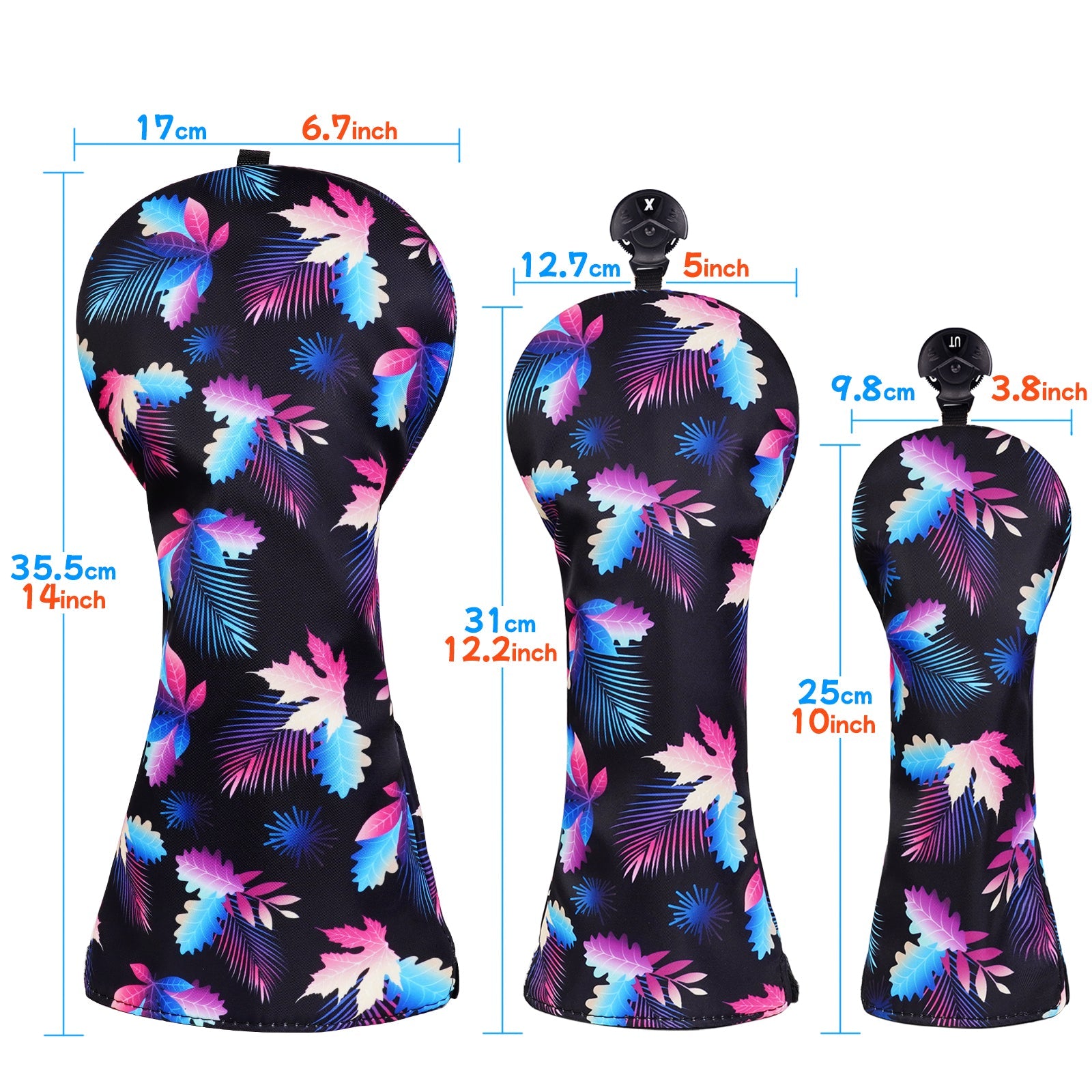 Maple Leaves Floral Canva Golf Head Cover Set