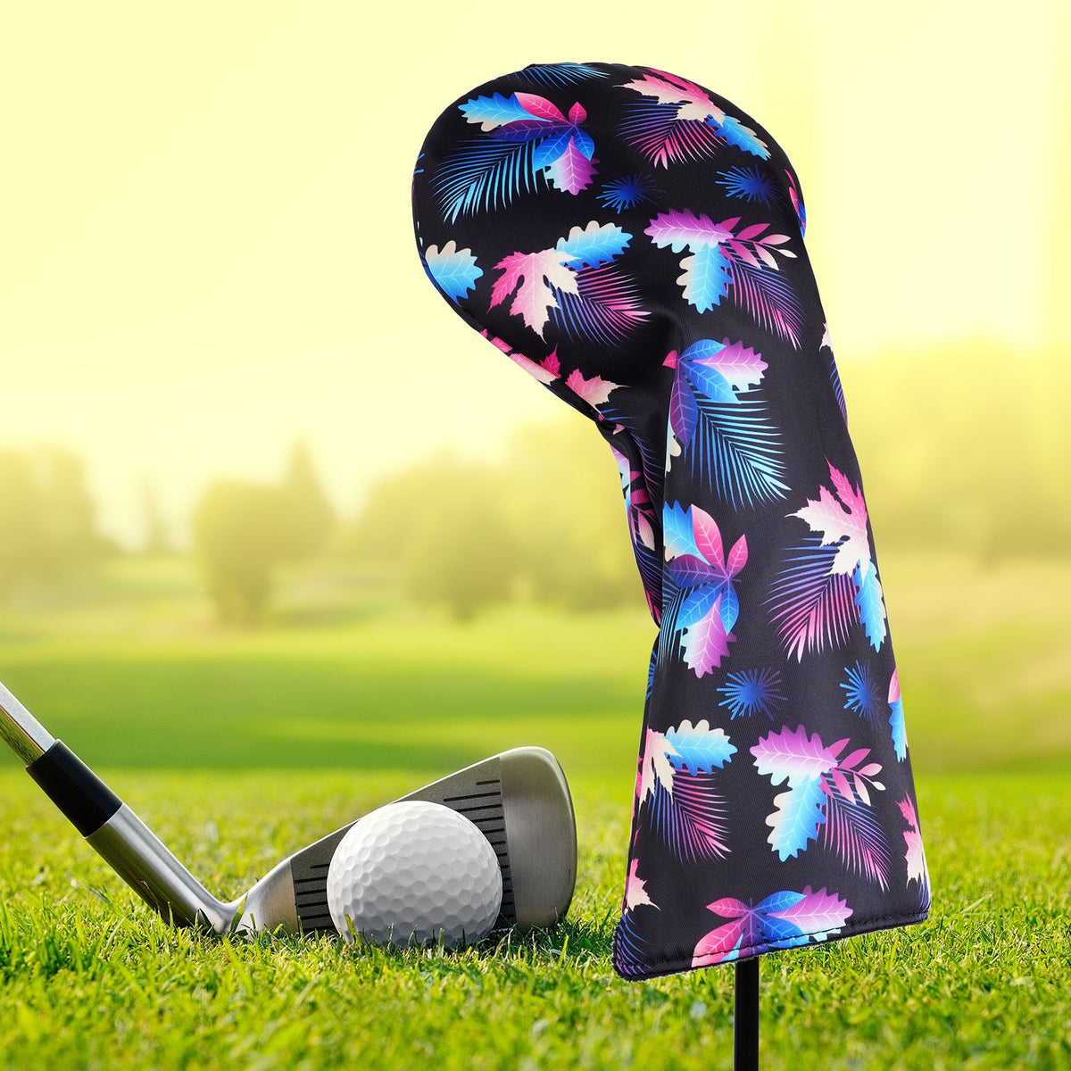 Maple Leaves Floral Canva Golf Head Cover Set