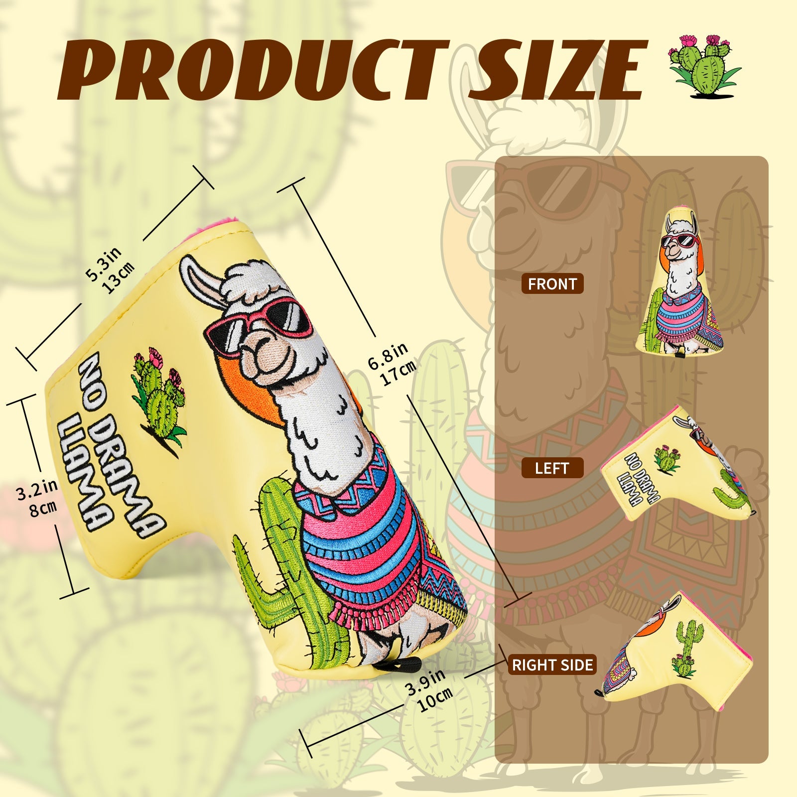 Yellow Llama Blade Putter Headcover