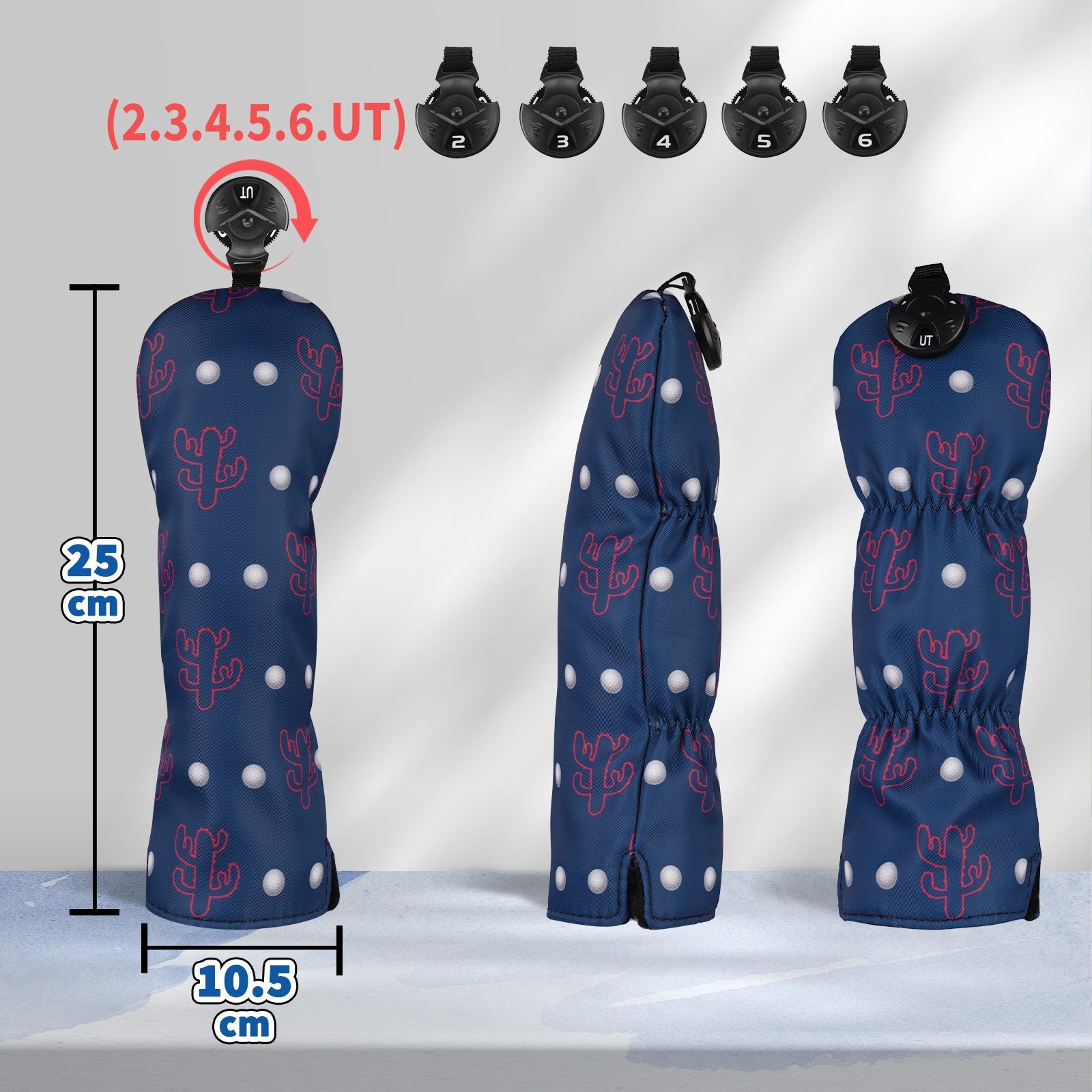Cactus Printing Golf Head Cover Set