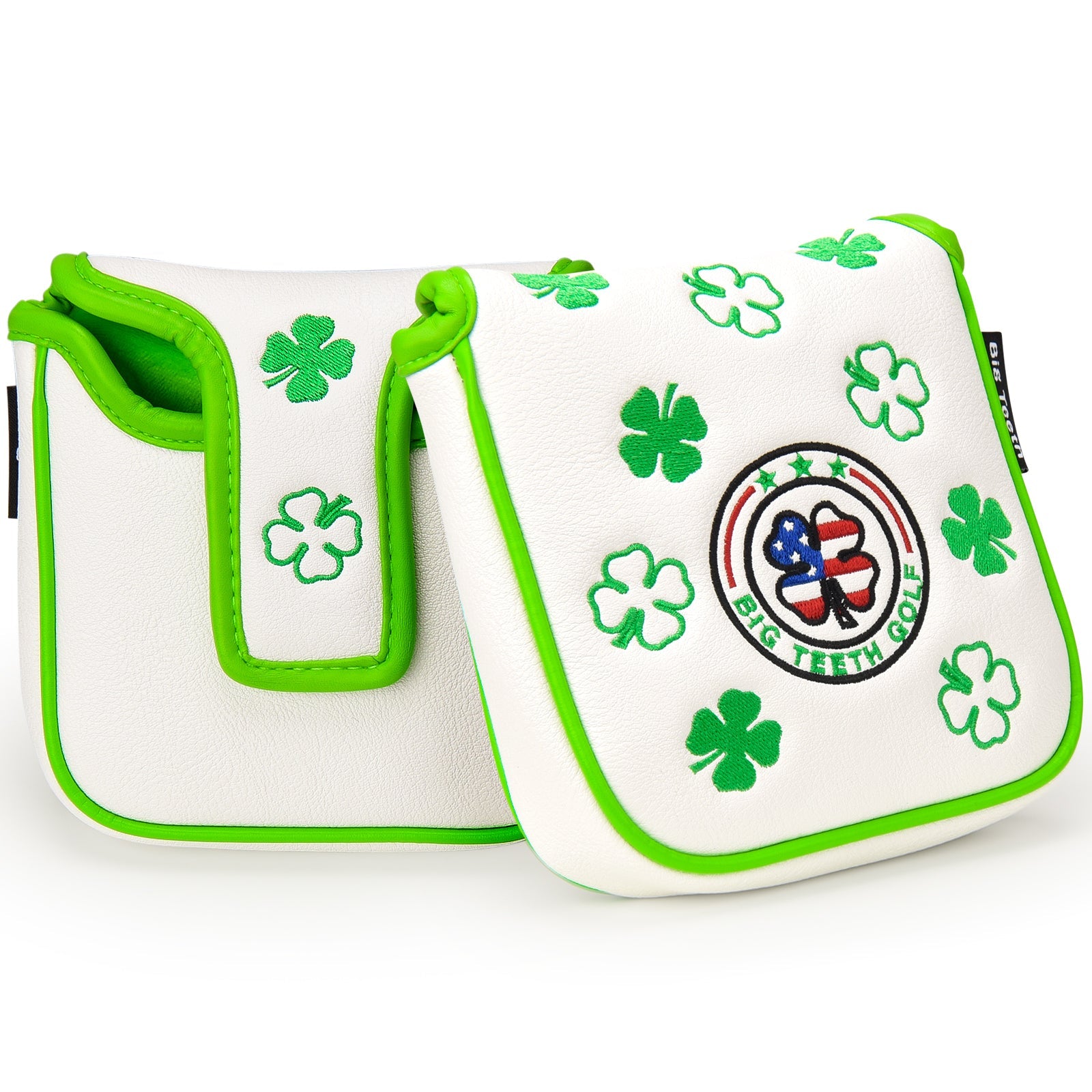 White Leather Four-Leaf Clover Golf Headcover Set