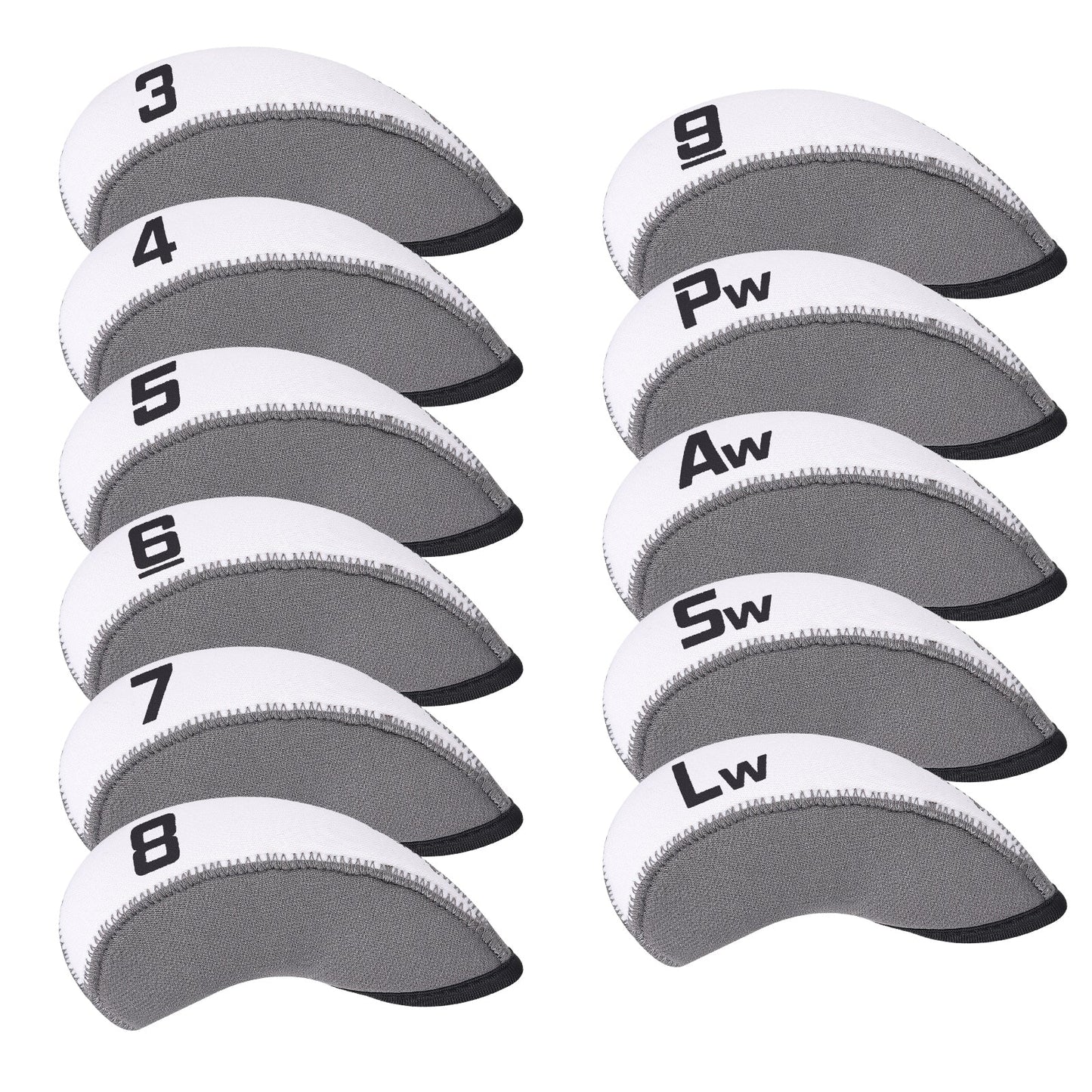 Black Neoprene Iron Covers Set 11pcs（3-9, Pw, Aw, Sw, Lw）