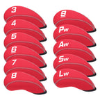 Black Neoprene Iron Head Covers Set 11pcs（3-9, Pw, Aw, Sw, Lw）